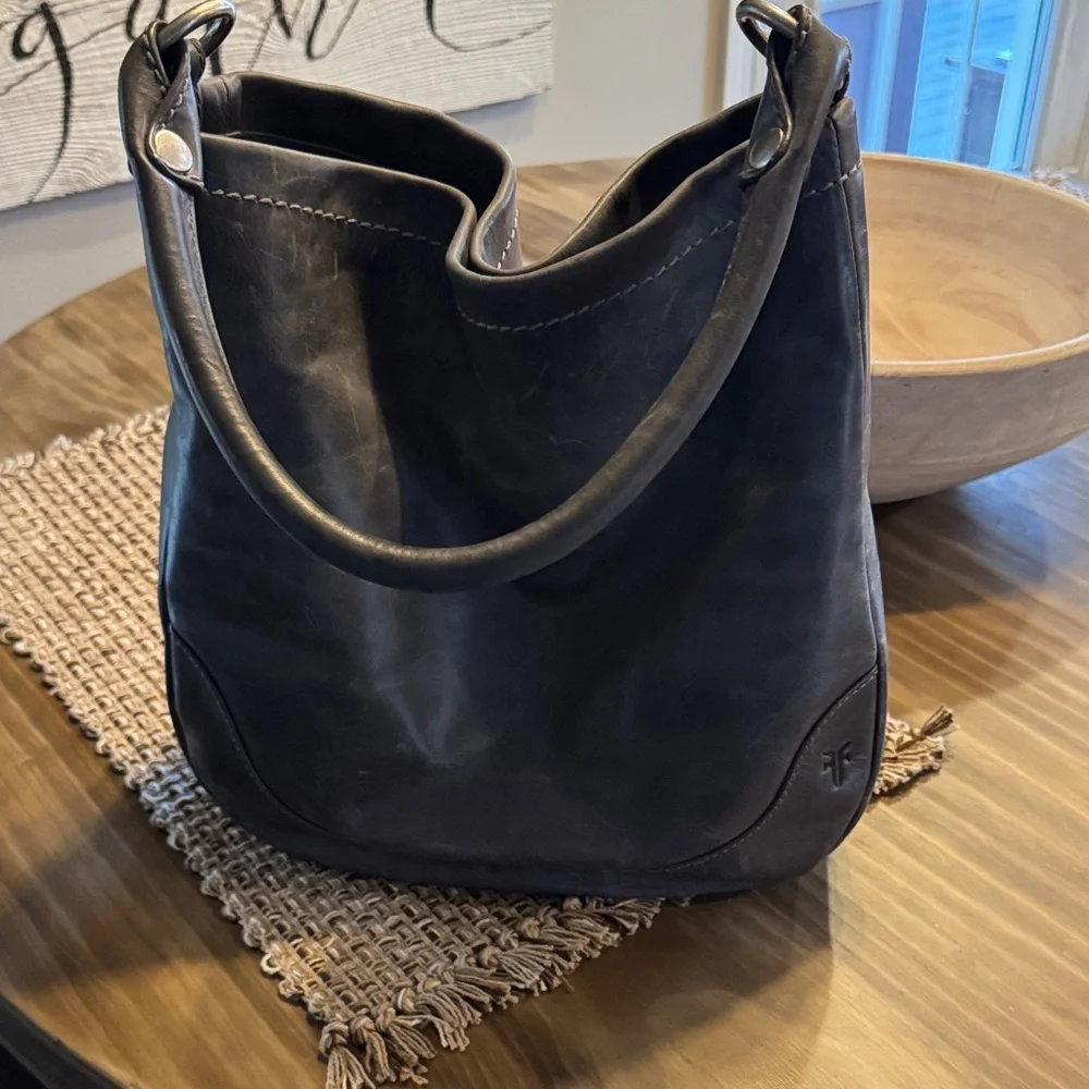 Frye Carbon Leather Hobo Bag - Picture 1 of 8